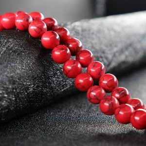 Premium 4mm 6mm 8mm 10mm handmade braded bracelet accessories natural blue turquoise stone round beads bulk
