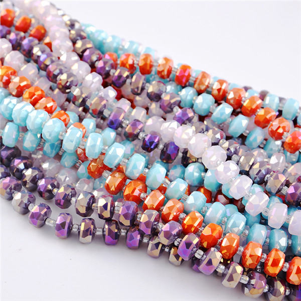 Wholesale Glass Rondelle Beads Chains for Necklaces Bracelets Making 