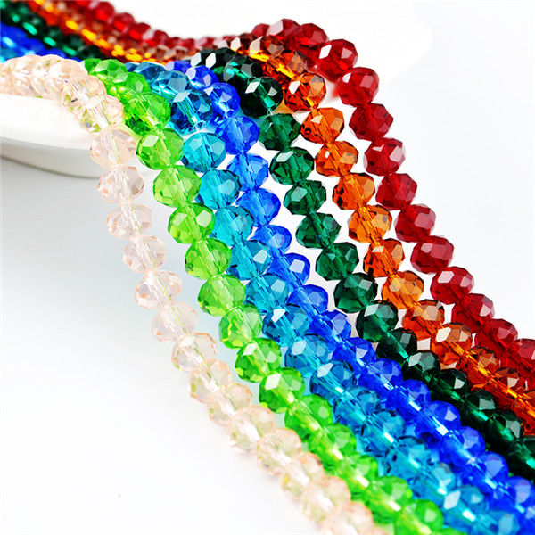 China crystal glass beads in bulk, wholesale rondelle glass
